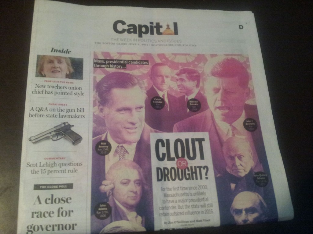 Inaugural front page of Globe's "Capital" section
