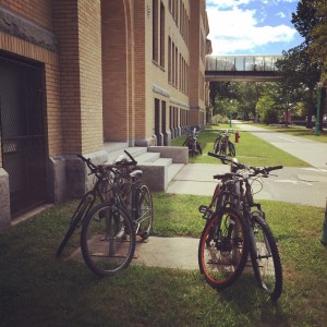 Bike racks at Lowell High